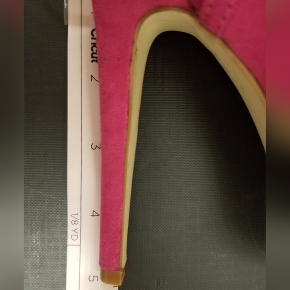 New w/out box JustFAB Sharla sz 7 peep toe shootie hot pink Barbie-esque heels - Picture 6 of 6